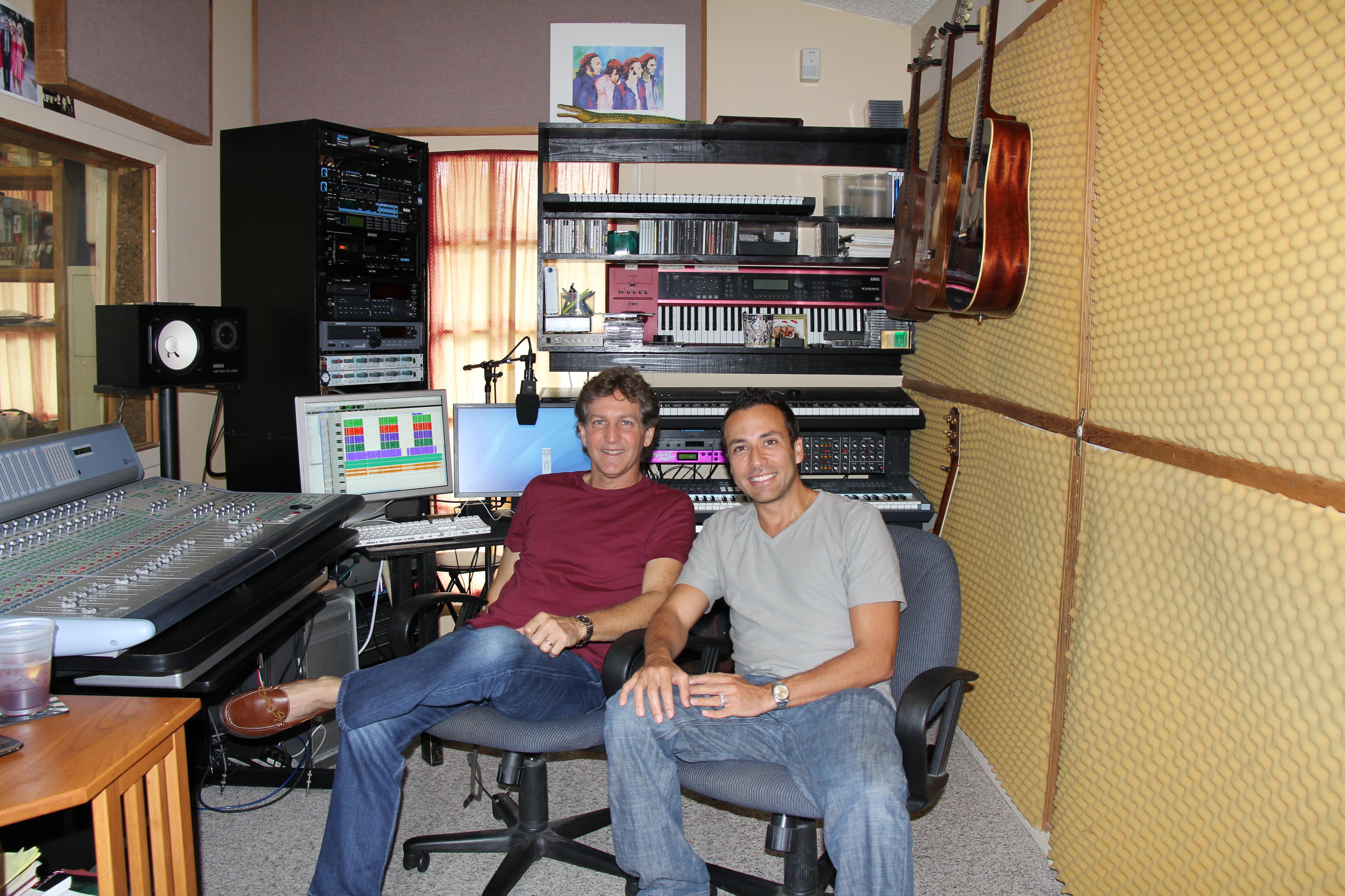 Tim Coons with Howie D of the Backstreet Boys in Tim's studio.